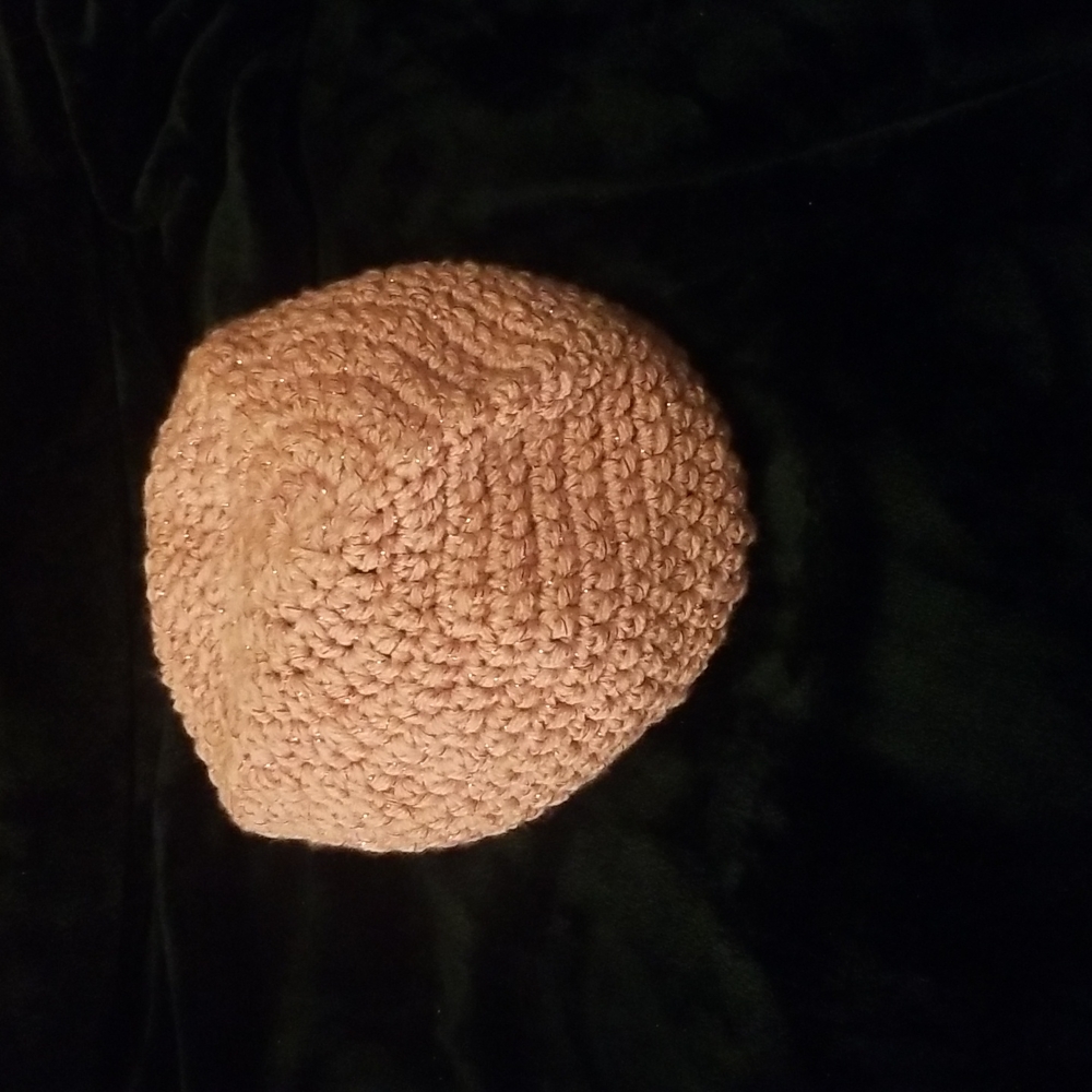 Hand Crafted Pink Metallic Colored Adult Hat - Picture 4 of 10